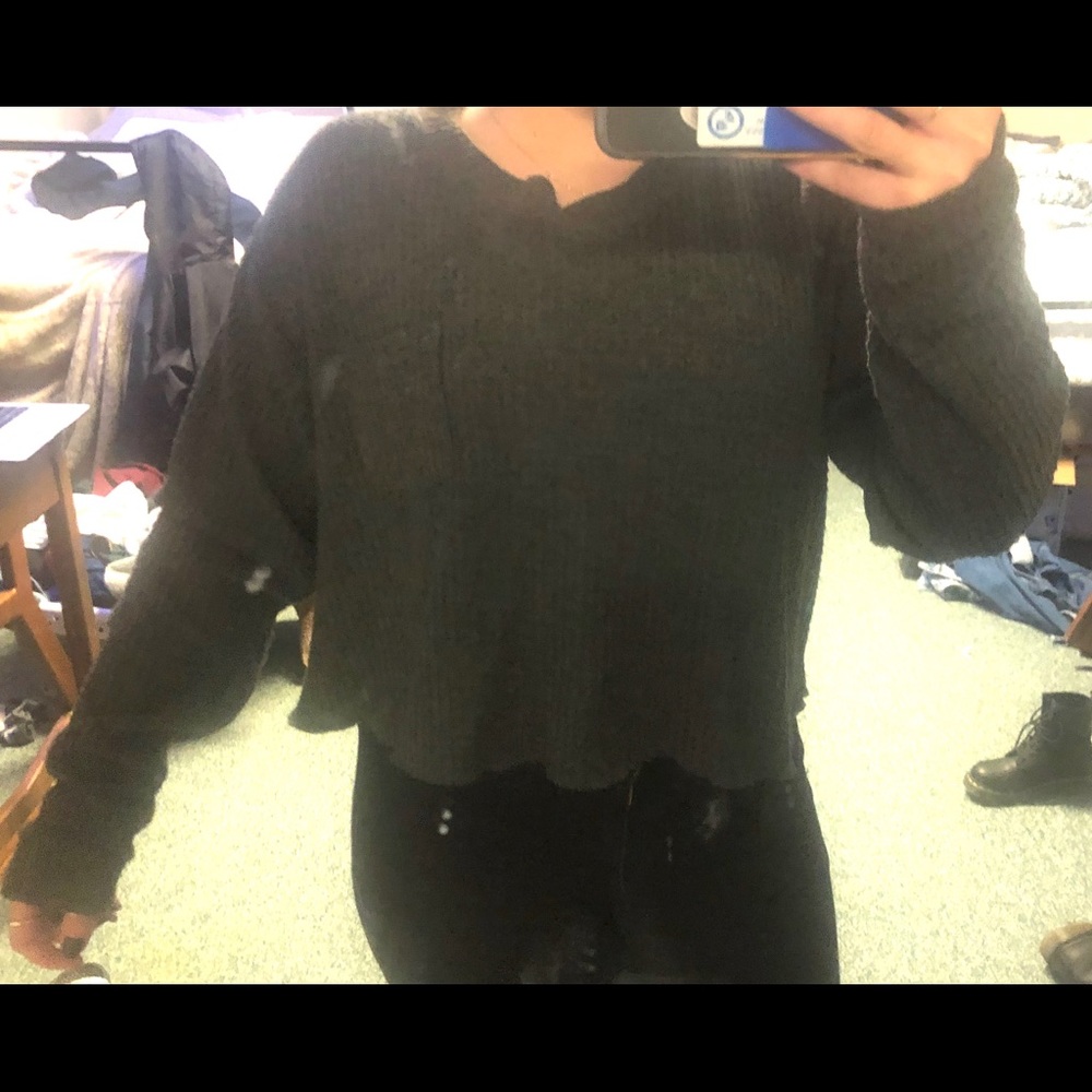 Dark Grey Knit Sweater